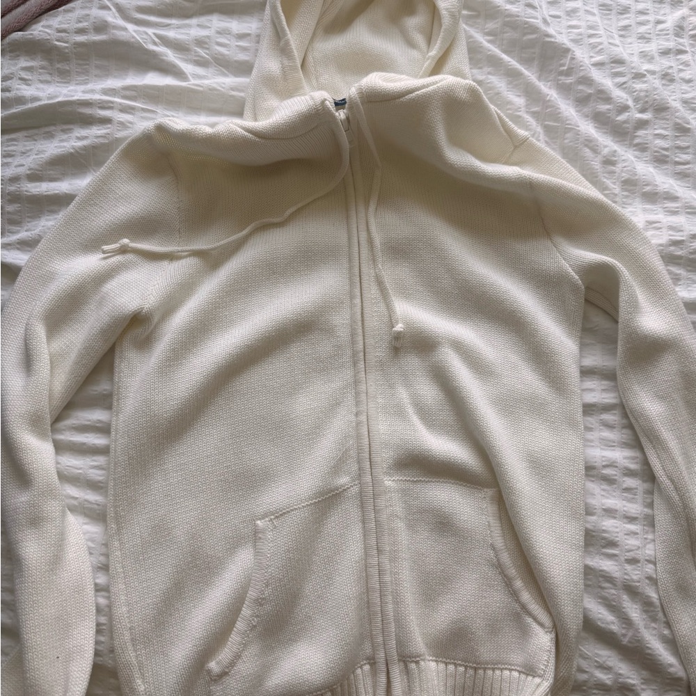 Brandy Melville Off-White Knit Hoodie